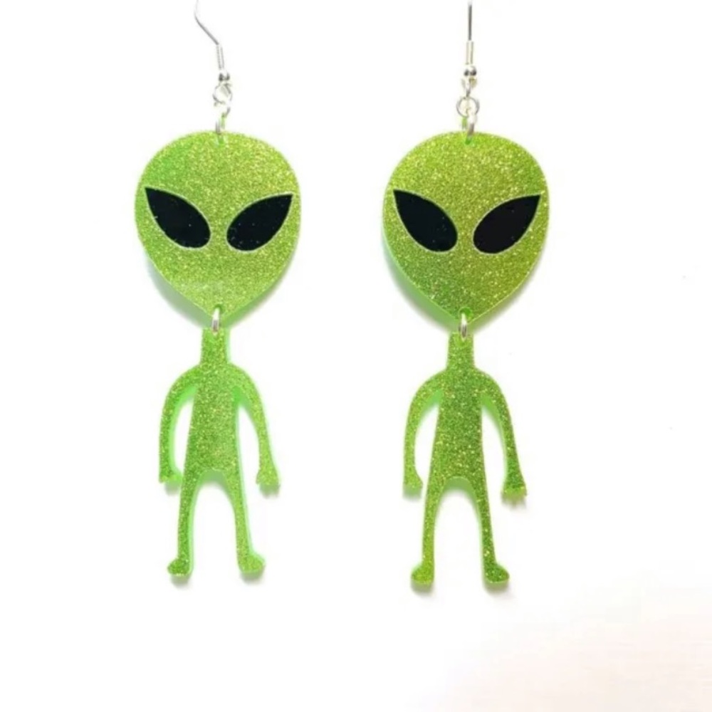 Fun Alien Earrings - Picture 2 of 2